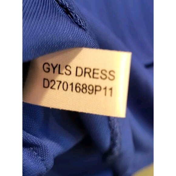 Diane Von Furstenberg Blue Long Sleeve 1/4 Button Tassel Belt Gyls Dress Sz 6 - Picture 9 of 10